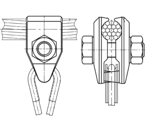 КС-046-3 Зажим струновой для контактного провода